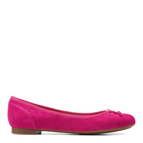 Clarks Hot Pink Suede Couture Bloom Ballet Flats