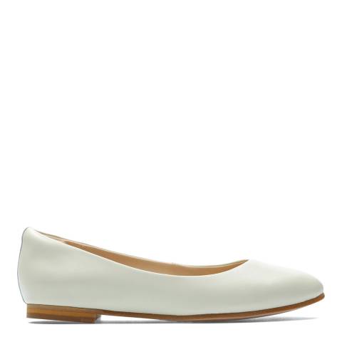 Clarks White Leather Grace Piper Ballet Flats