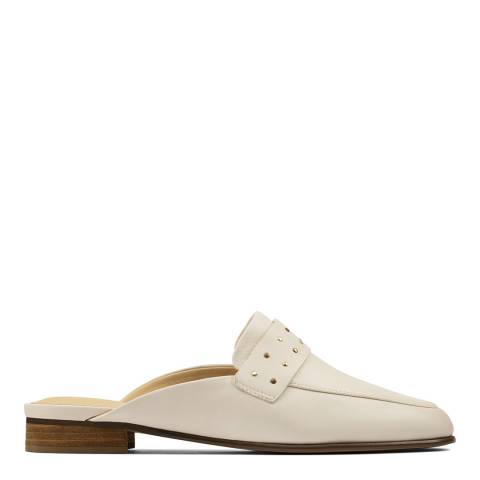 Clarks White Leather Pure Mule 