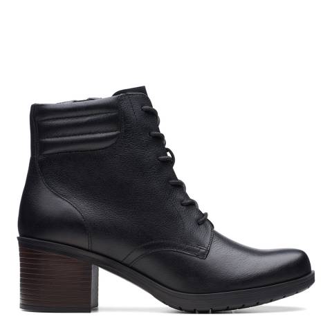 Clarks Black Leather Hollis Jasmine Ankle Boots