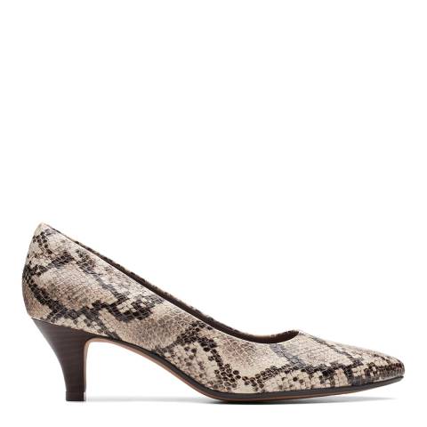 Clarks Taupe Snake Linvale Jerica Court Shoes