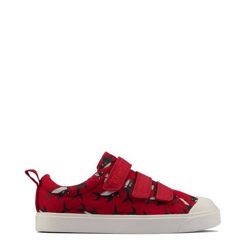 Clarks Kid's Boy's Red/Bblack City Vibe Trainers