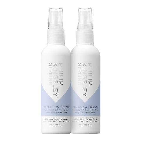 Philip Kingsley Perfect & Set Styling Kit: Perfecting Primer 125ml & Finishing Touch Hairspray 125ml