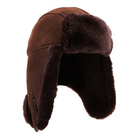 Australia Luxe Collective Brown Suede Sheepskin Raff Tapper Hat