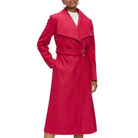 Ted Baker Pink Jianna Longline Wool Blend Coat