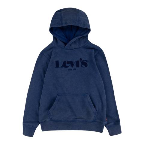 Levi's Younger Boy's Estate Blue Washed Down Logo Hoodie
