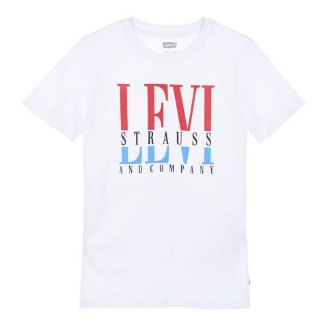 Levi's Older Boy's White Serif Split Graphic Tee