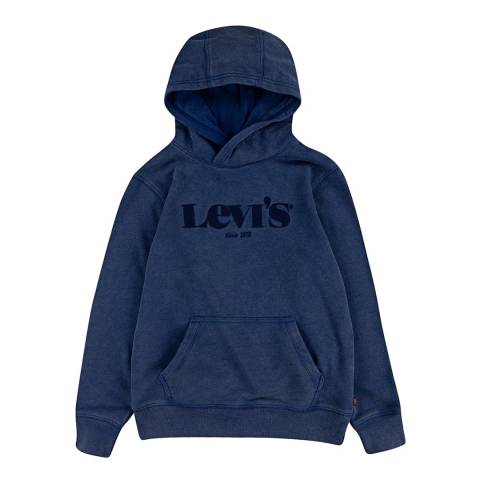 Levi's Older Boy's Estate Blue Washed Down Logo Hoodie