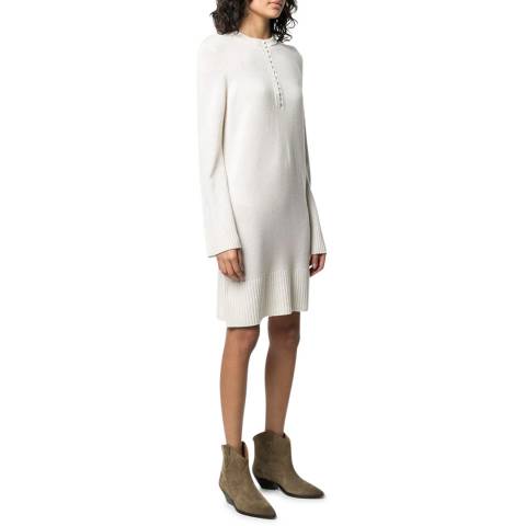 Theory Cream Henley Cashmere Knitted Dress