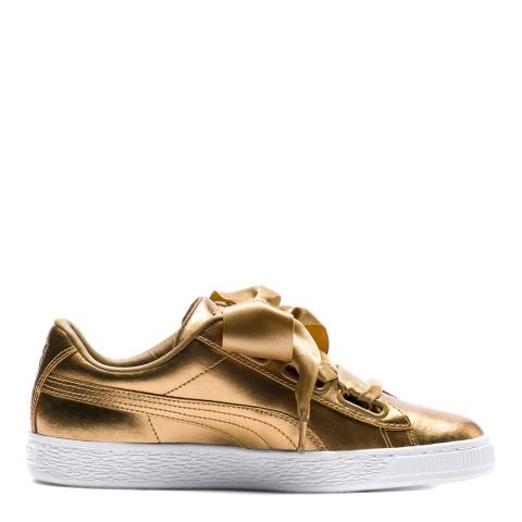 Puma Gold Basket Heart Luxe Trainers