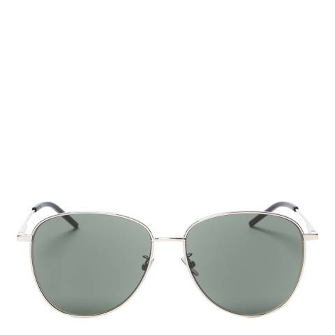 Saint Laurent Women's Silver/ Green Saint Laurent Sunglasses 60mm