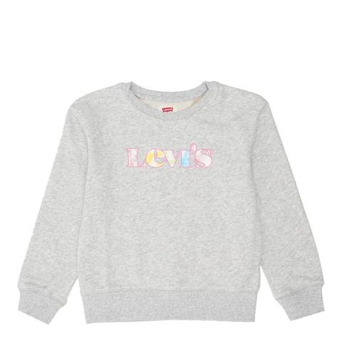 Levi's Older Girl's Grey Heather Graphic Logo Sweatshirt