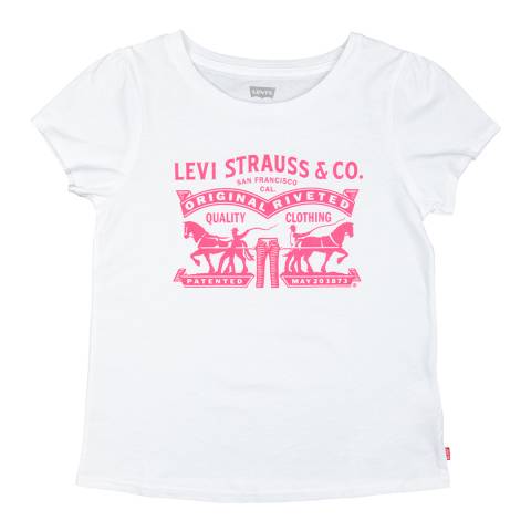 Levi's Older Girl's White Neon Logo Tee