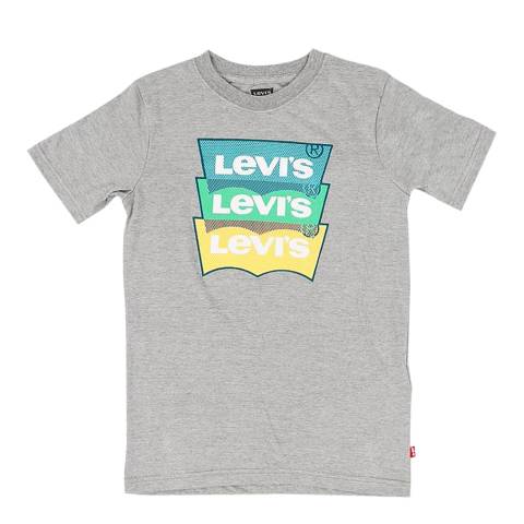 Levi's Older Boy's Grey Heather Triple Batwing Overlap Logo Tee