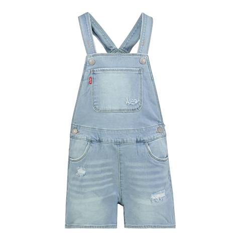 Levi's Younger Girl's Glow Up Neon Cap Shortall Dungarees