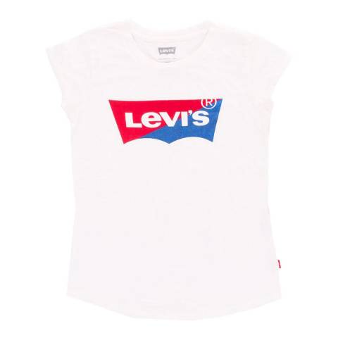 Levi's Older Girl's White Round Hem Logo Top