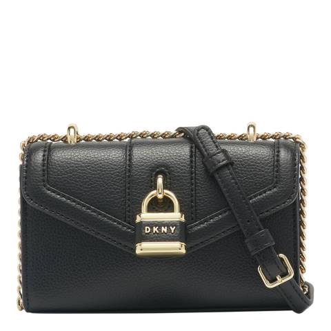 DKNY Black Gold Ella Mini Flap Shoulder Bag