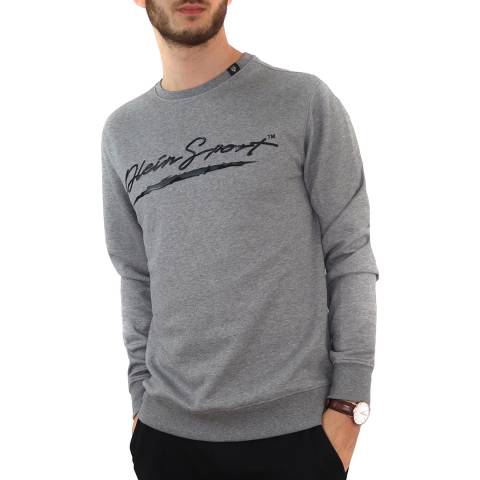 Philipp Plein Grey Logo Cotton Blend Sweatshirt