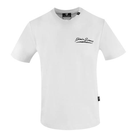 Philipp Plein White Logo Cotton T-Shirt