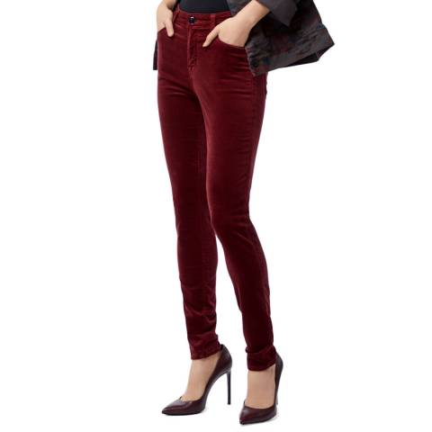 J Brand Red Velvet Maria Skinny Jeans