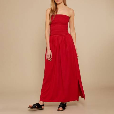 N°· Eleven Red Jersey Smock Maxi Dress