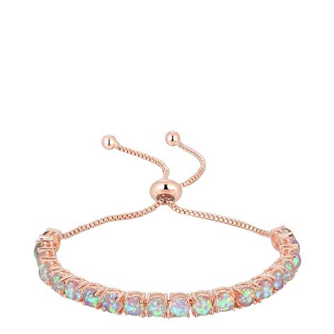 Chloe Collection by Liv Oliver 18k Rose Gold Opal Adjustable Tennis Bracelet