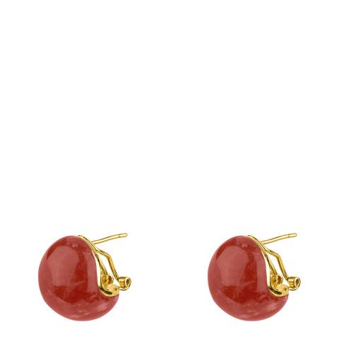 nOir 18K Gold Red Jade Zanini Sphere Earrings