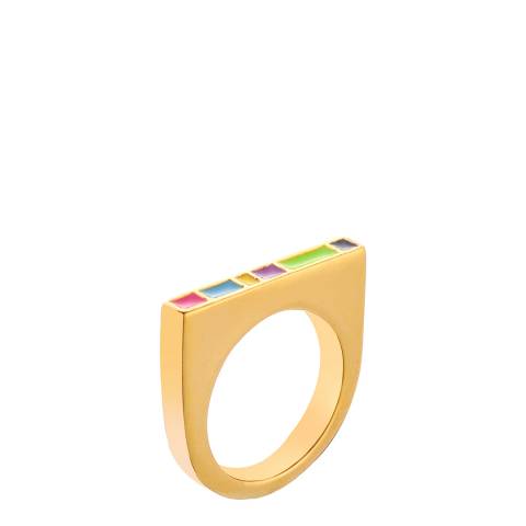 nOir Gold Plated Multi Enamel Ring