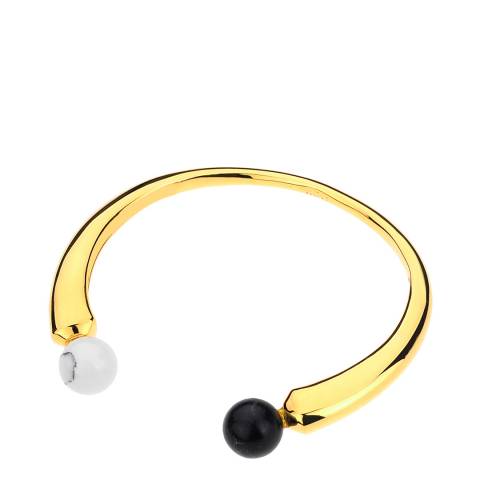 nOir 14K Gold Black Bebe Cuff Bracelet