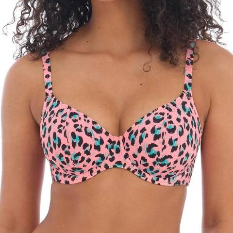 Freya Leopard Cala Fiesta Uw Plunge Bikini Top