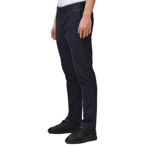 7 For All Mankind Navy Wool Blend Chino Trousers