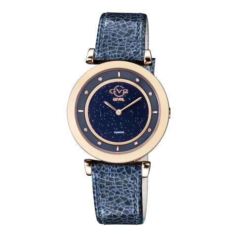 Gevril Women's GV2 Lombardy Blue Leather Strap