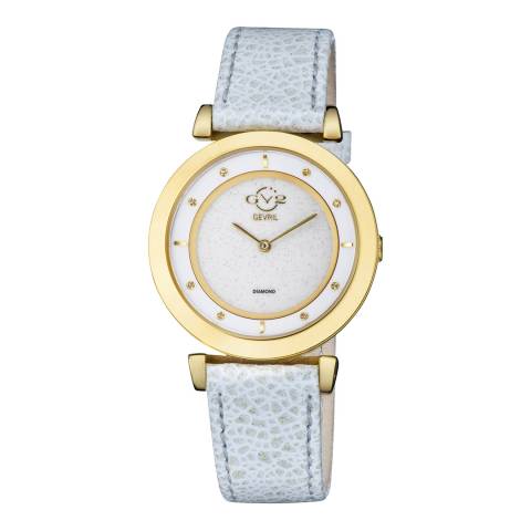 Gevril Women's GV2 Lombardy White Leather Watch