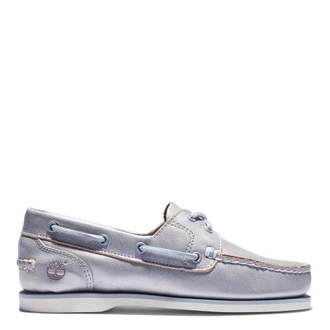 Timberland Silver Leather 2 Eye Classic Boat Shoes