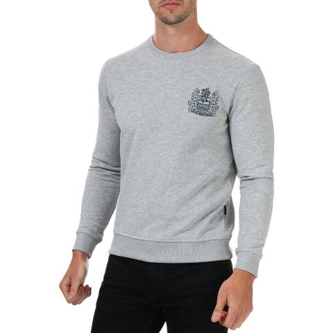Aquascutum Grey Crest Logo Cotton Sweatshirt