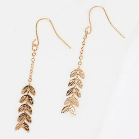 Côme Gold Nuka Hiva Leaf Design Drop Earrings
