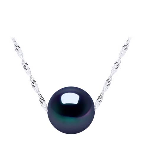 Atelier Pearls Silver Black Solitarie Pearl Necklace