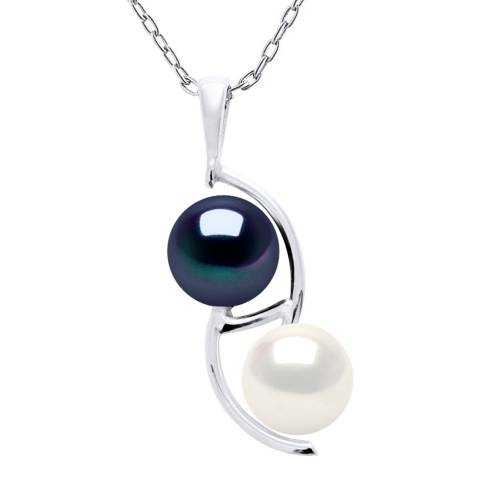 Atelier Pearls Silver White Black Pearl Duo Necklace