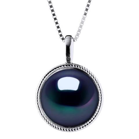 Atelier Pearls Silver Black Tahiti Pearl Pendant Necklace
