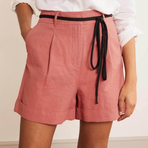Boden Pink Linen Blend Shorts 