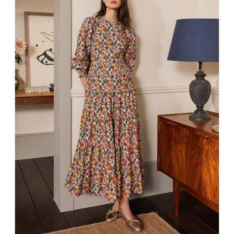 Boden Floral Tiered Cotton Maxi Dress