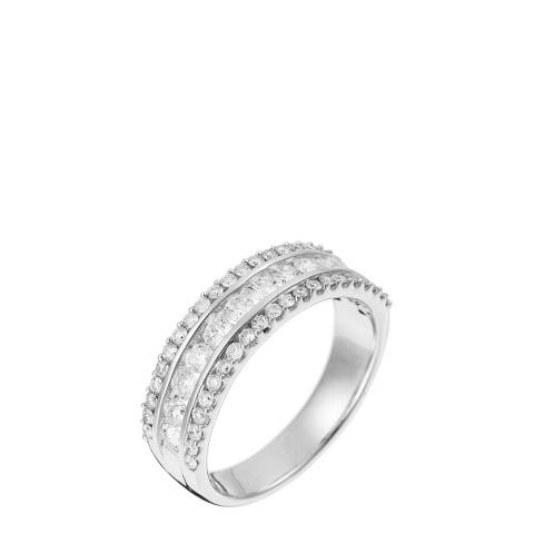 Le Diamantaire Silver 'Desire' Triple Stack Diamond Ring