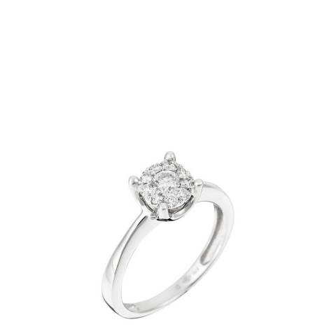 Le Diamantaire Silver 'Brilliant Lucia' Diamond Ring