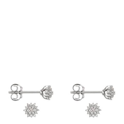 Le Diamantaire Silver 'Diamond Nuggets' Star Design Stud Earrings