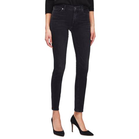 7 For All Mankind Black High Rise Skinny Stretch Jeans