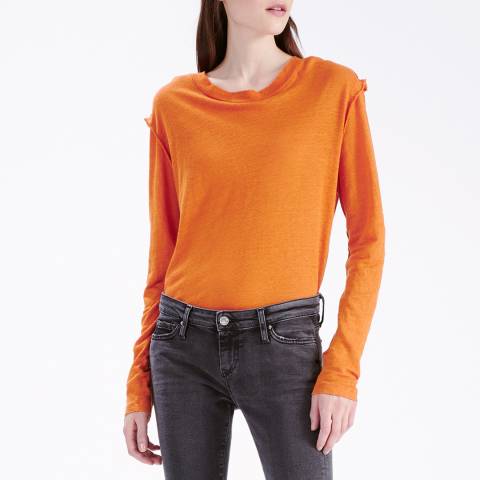 IRO Orange Peaceful Linen T-Shirt