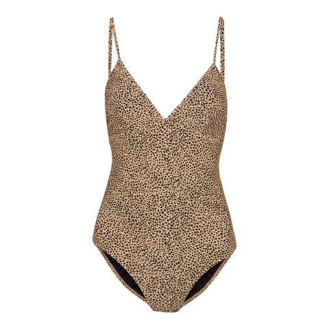 WHISTLES Brown Mini Leopard Print Swimsuit