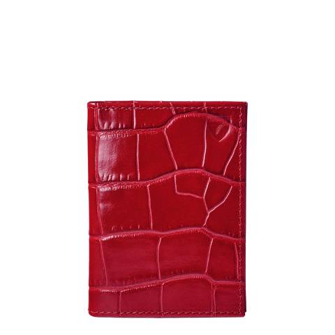 Aspinal of London Red Large Croc Double Fold CC Case