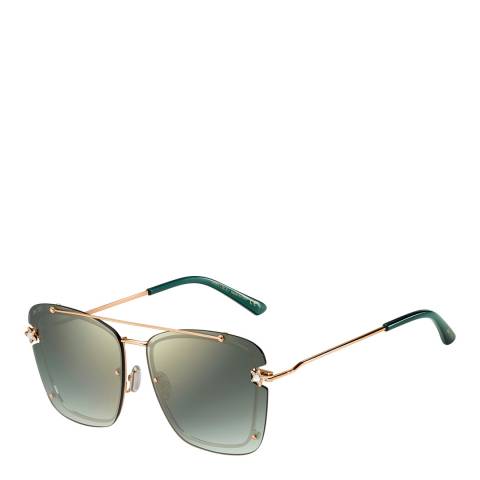 Jimmy Choo Gold Copper Ambra Rectangular Sunglasses
