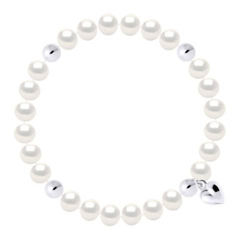 Atelier Pearls White/Silver Freshwater Pearl Stretchable Bracelet 7-8mm